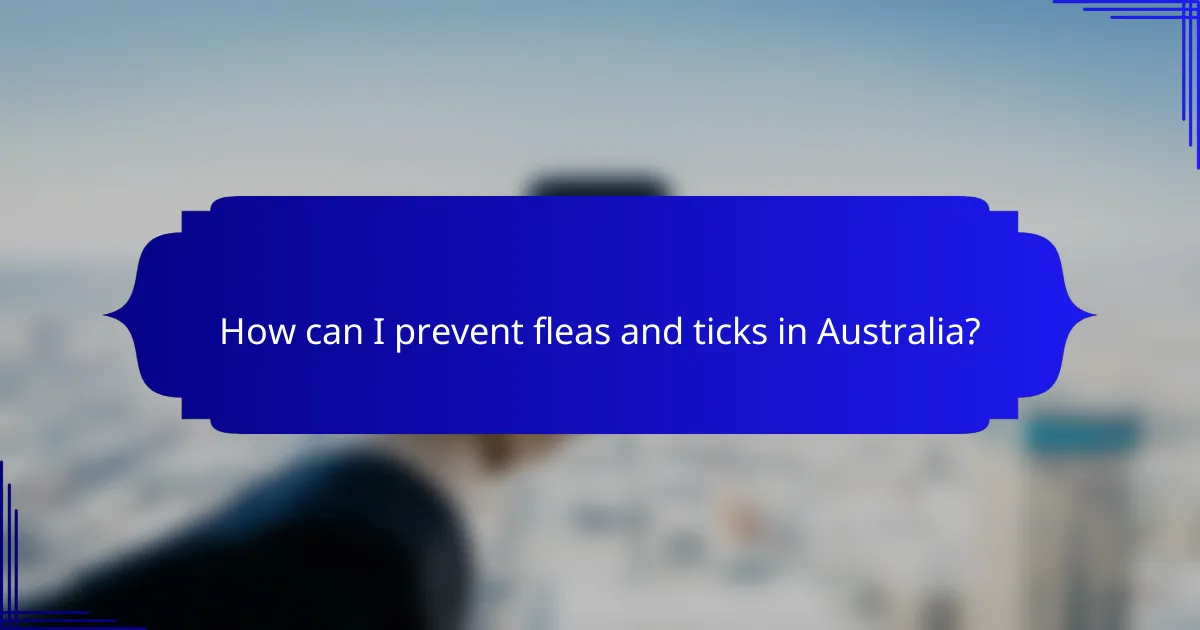 How can I prevent fleas and ticks in Australia?