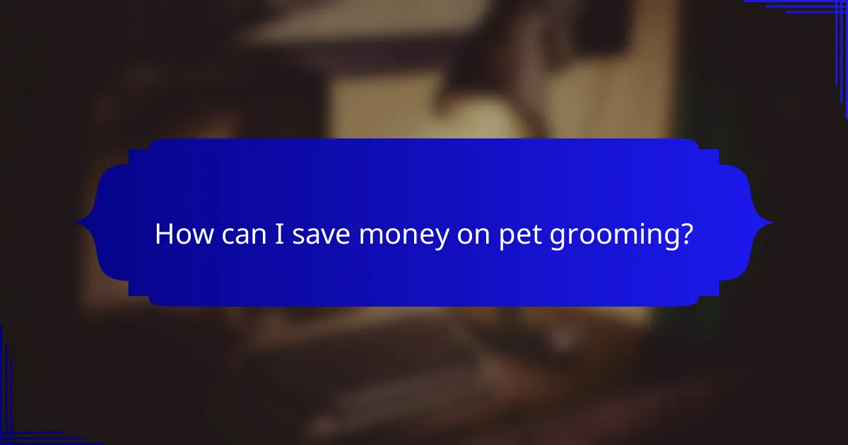 How can I save money on pet grooming?