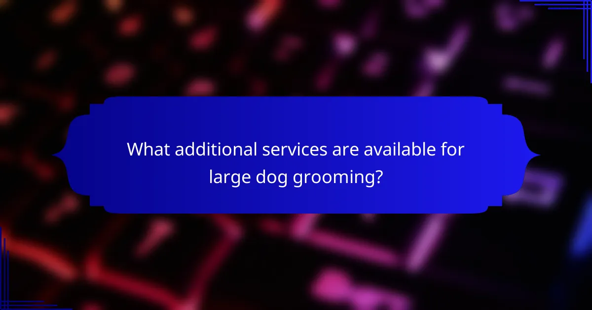 What additional services are available for large dog grooming?