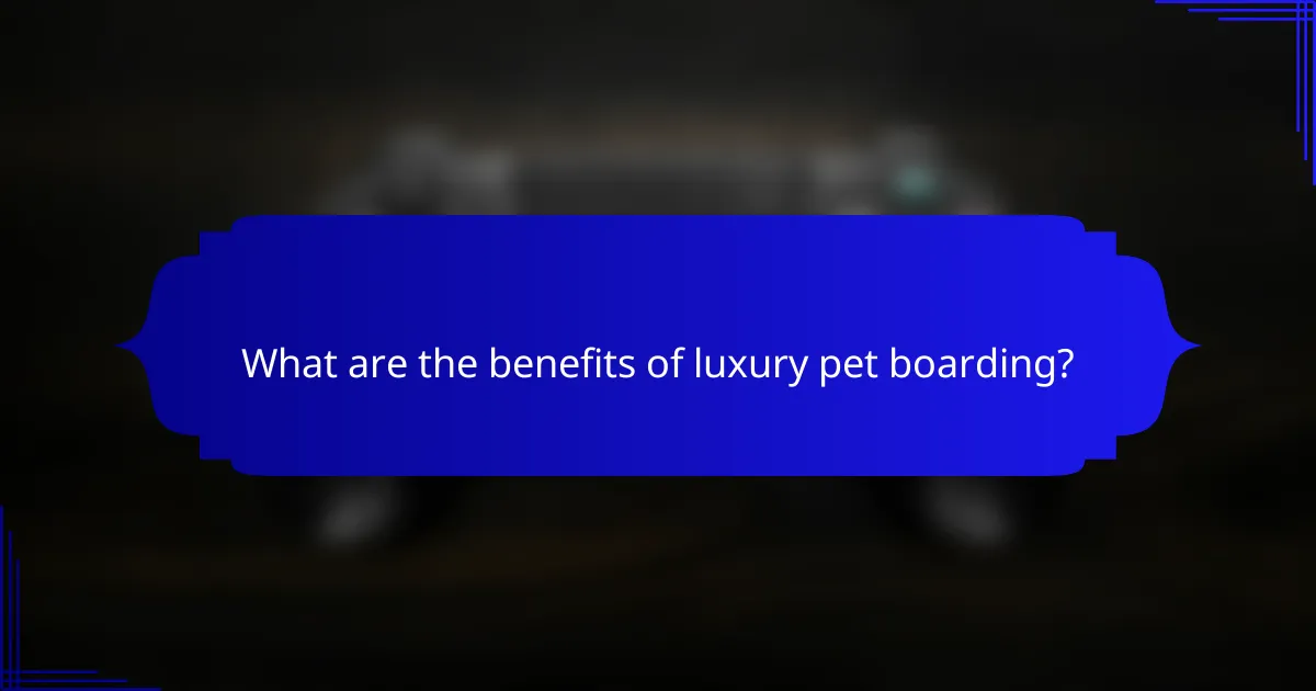 What are the benefits of luxury pet boarding?