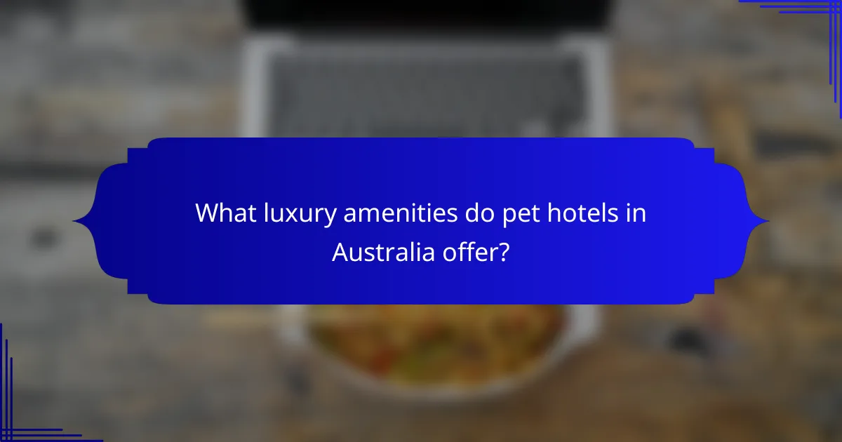 What luxury amenities do pet hotels in Australia offer?