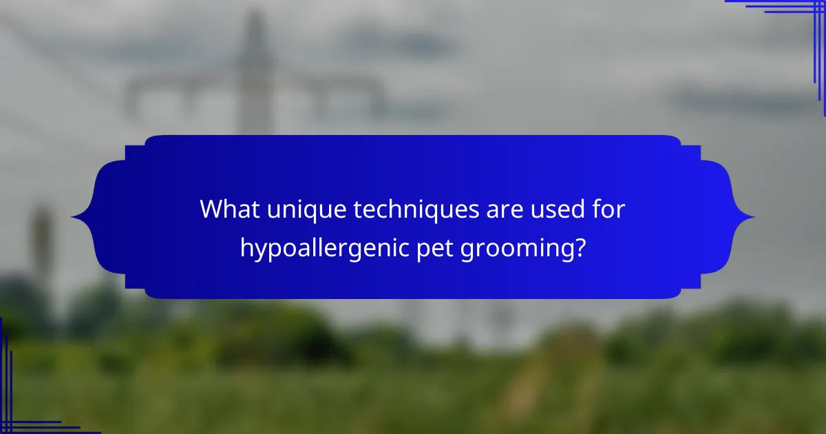 What unique techniques are used for hypoallergenic pet grooming?
